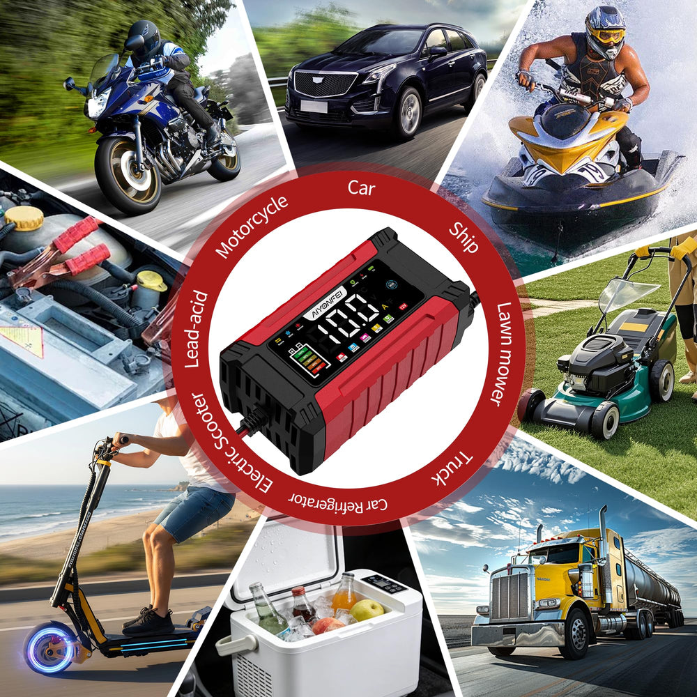 AIYONFEI all-in-one charger supports multiple 12V battery chemistries