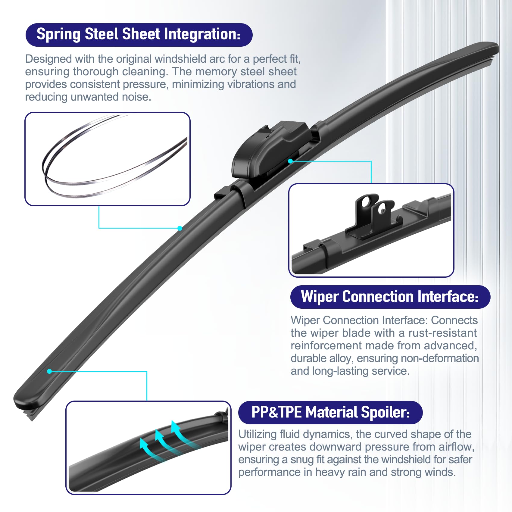 AJK easy-install front wiper for Silverado, tool-free