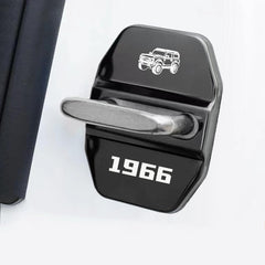 AJLOTMO Bronco 2‑door latch cover with stainless steel finish enhances interior detail.
