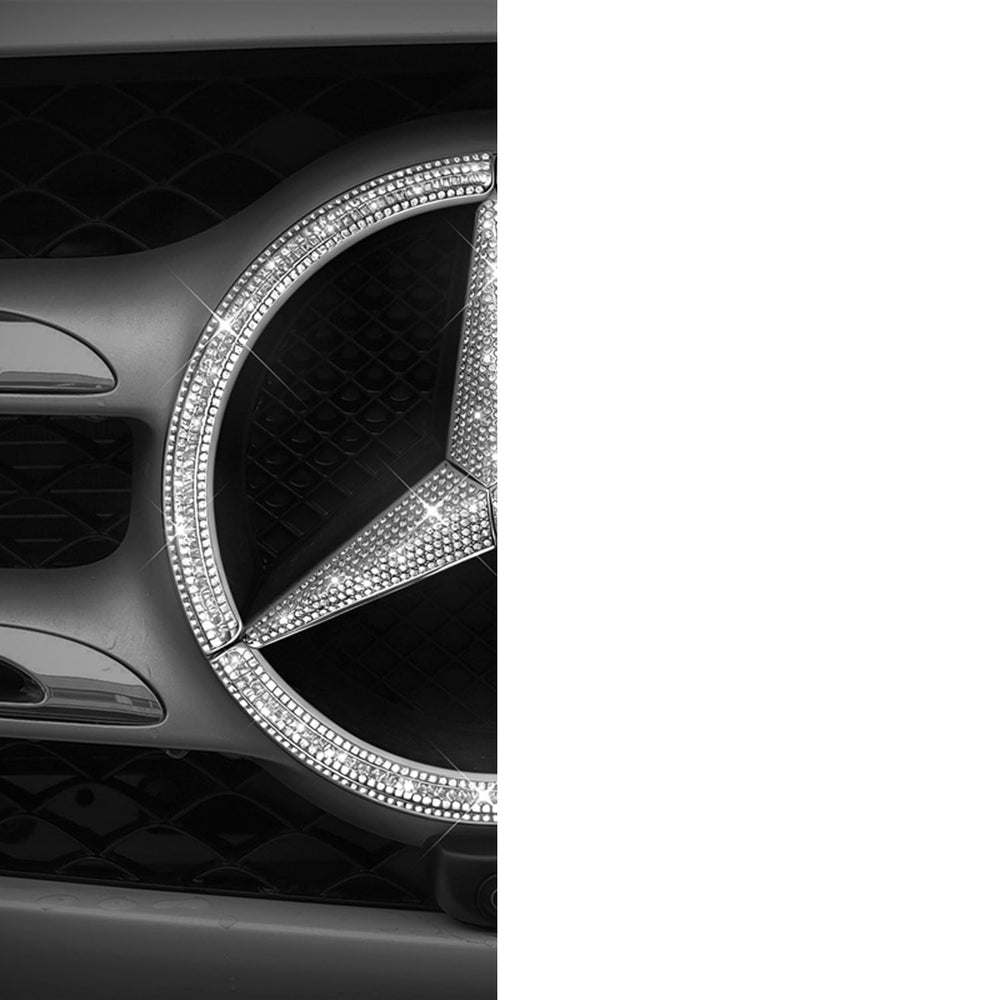AJLOTMO Mercedes front emblem large rhinestone detail adds bold style