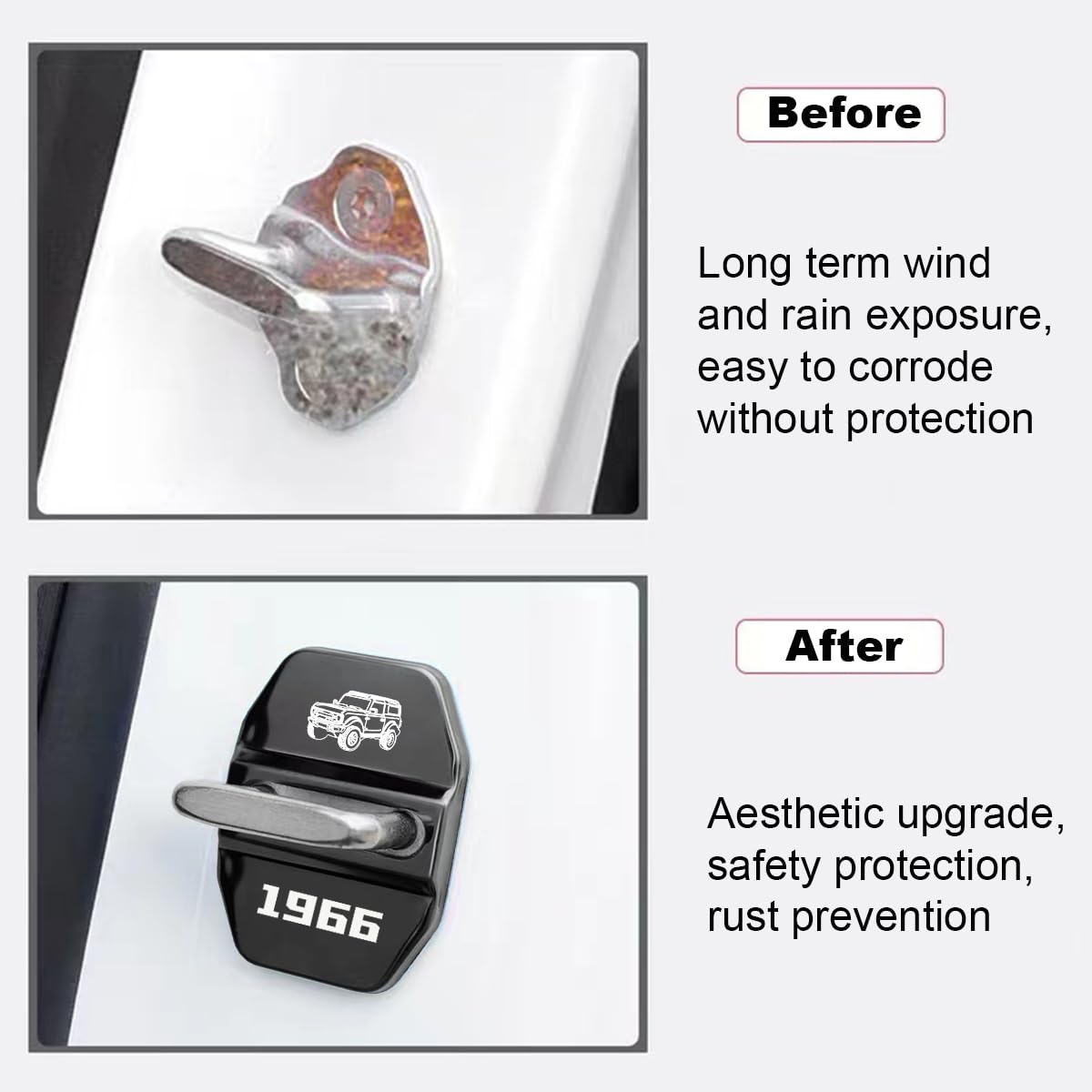 AJLOTMO stainless steel door lock cover protects latches from daily wear.