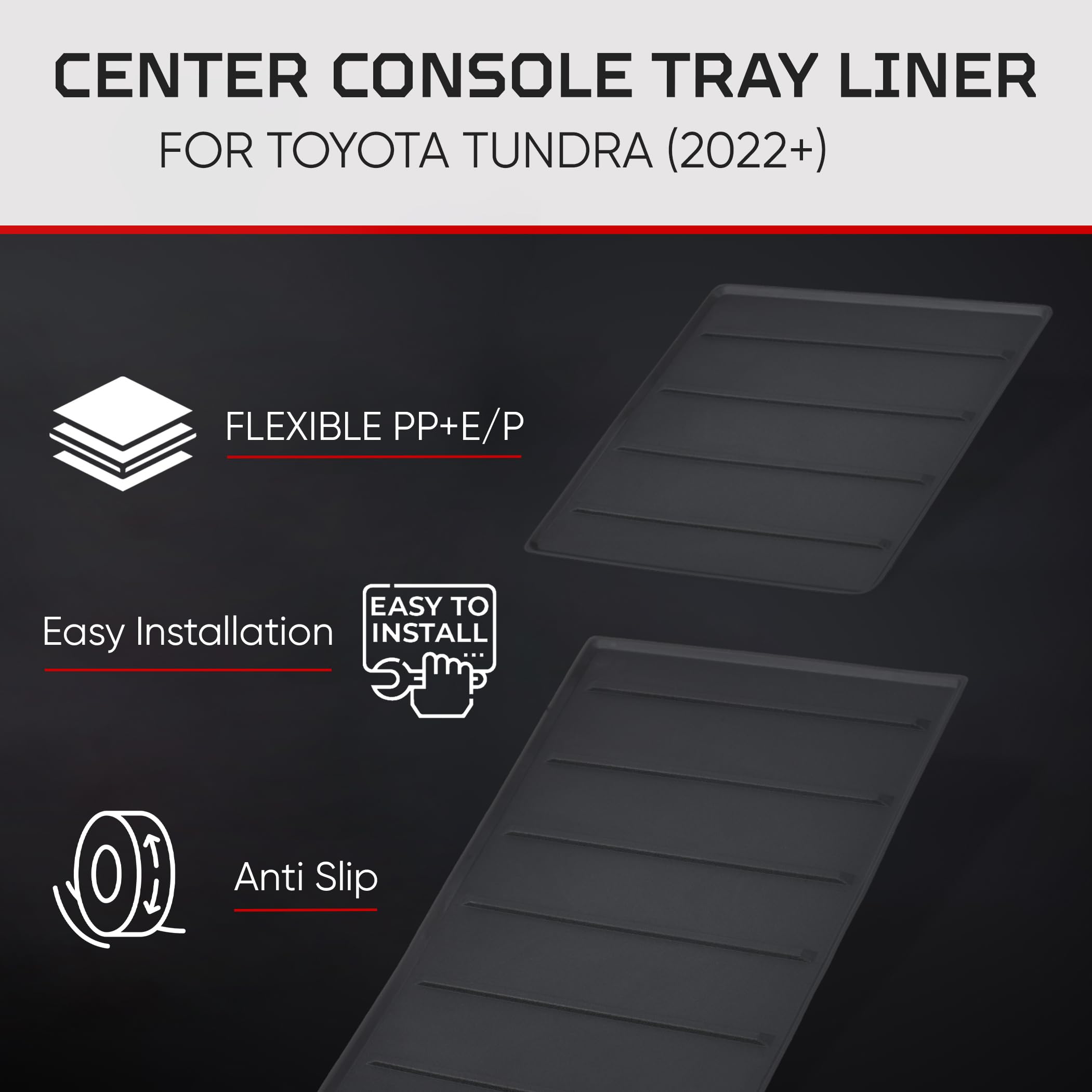 AJT DESIGN Tundra tray tool-free installation for quick setup.