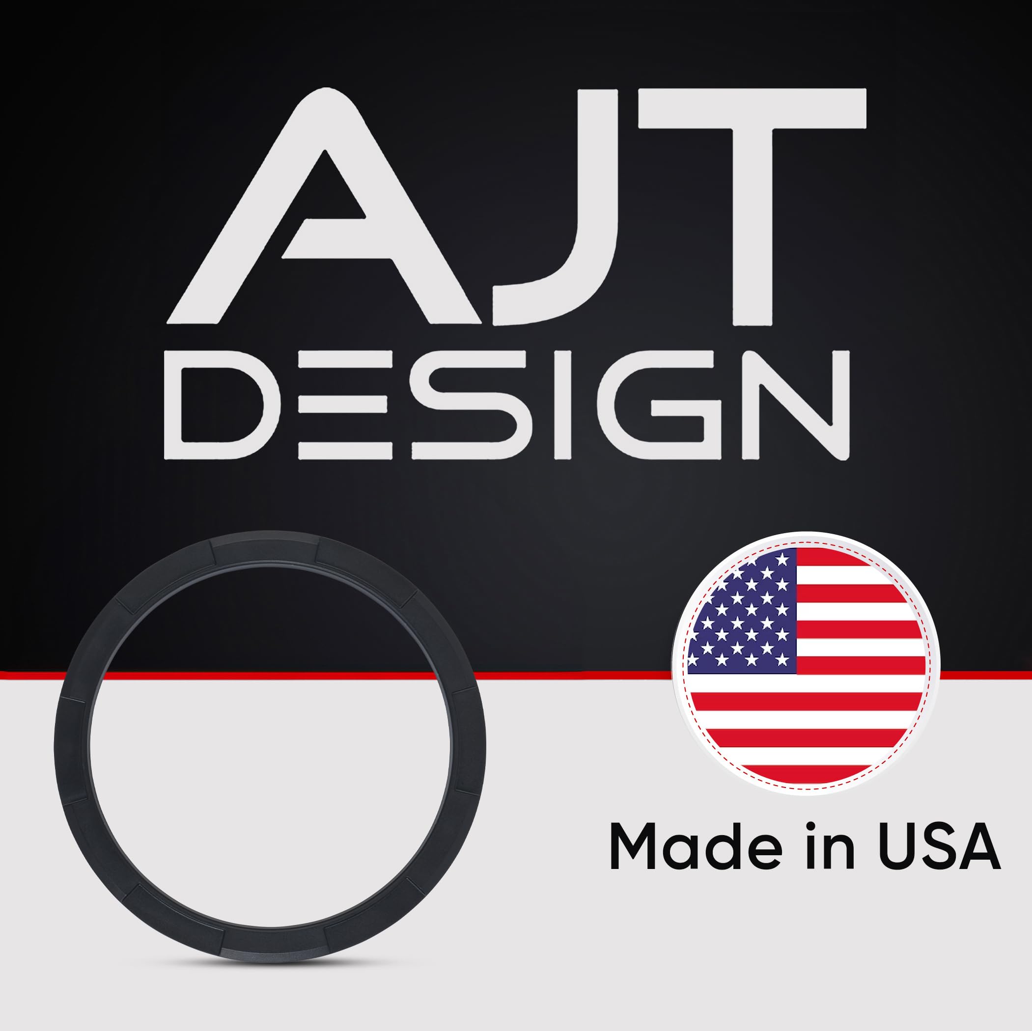 AJT DESIGN vent ring made in USA label visible on packaging.