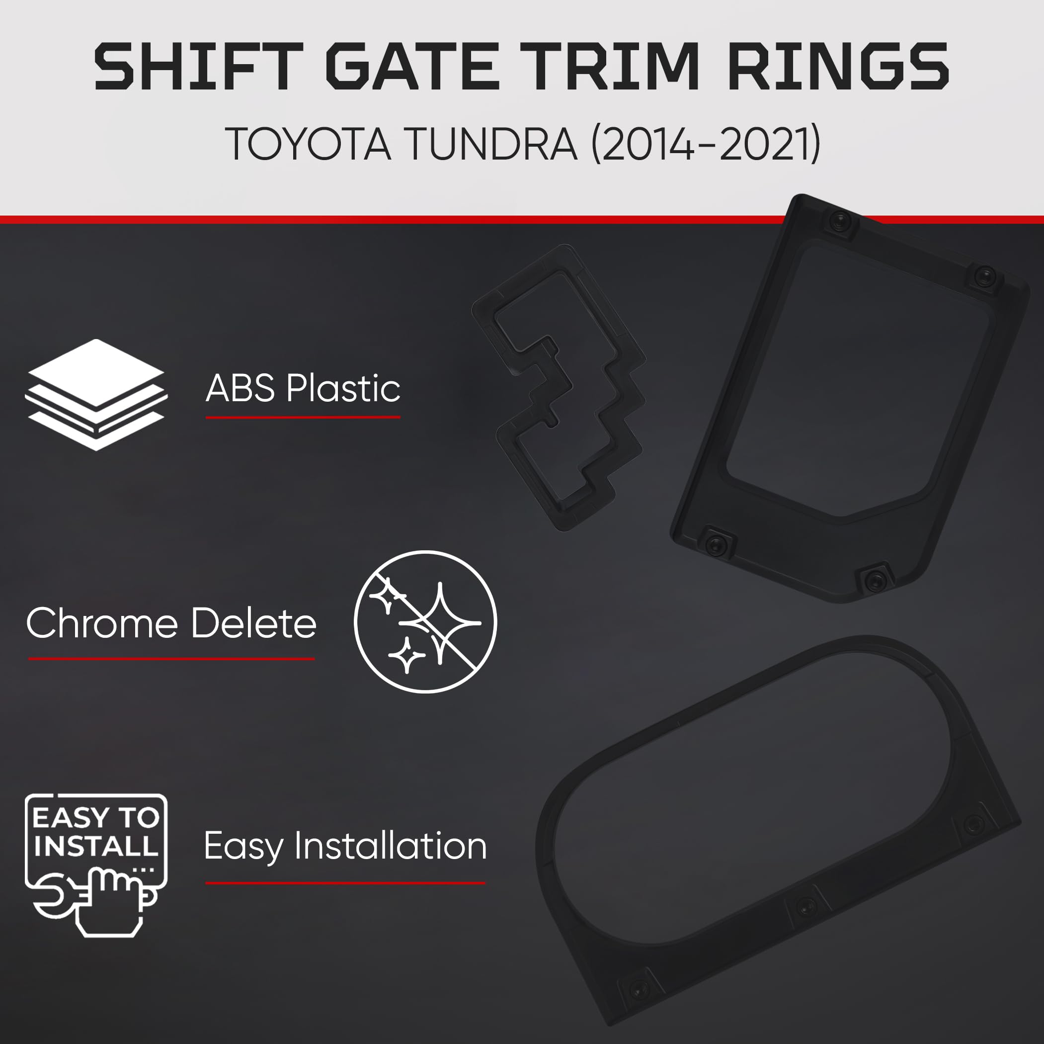AJT DESIGN matte black trim kit for Tundra interior enhances contrast and style.