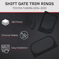 AJT DESIGN matte black trim kit for Tundra interior enhances contrast and style.