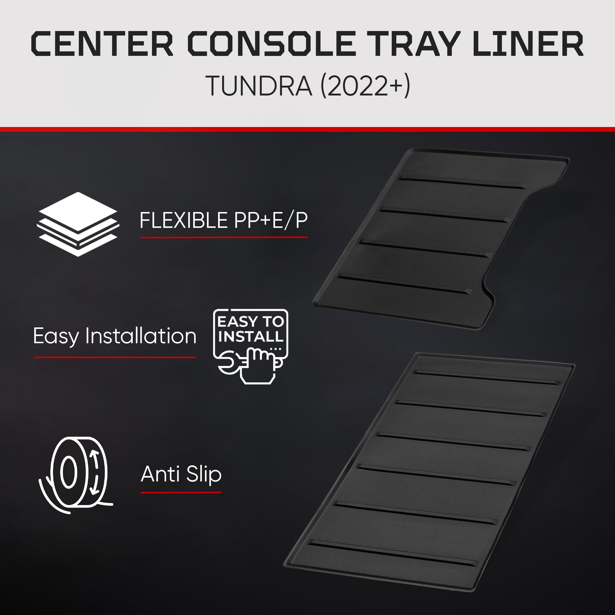 AJT DESIGN OEM-style center-console liner for a seamless look.