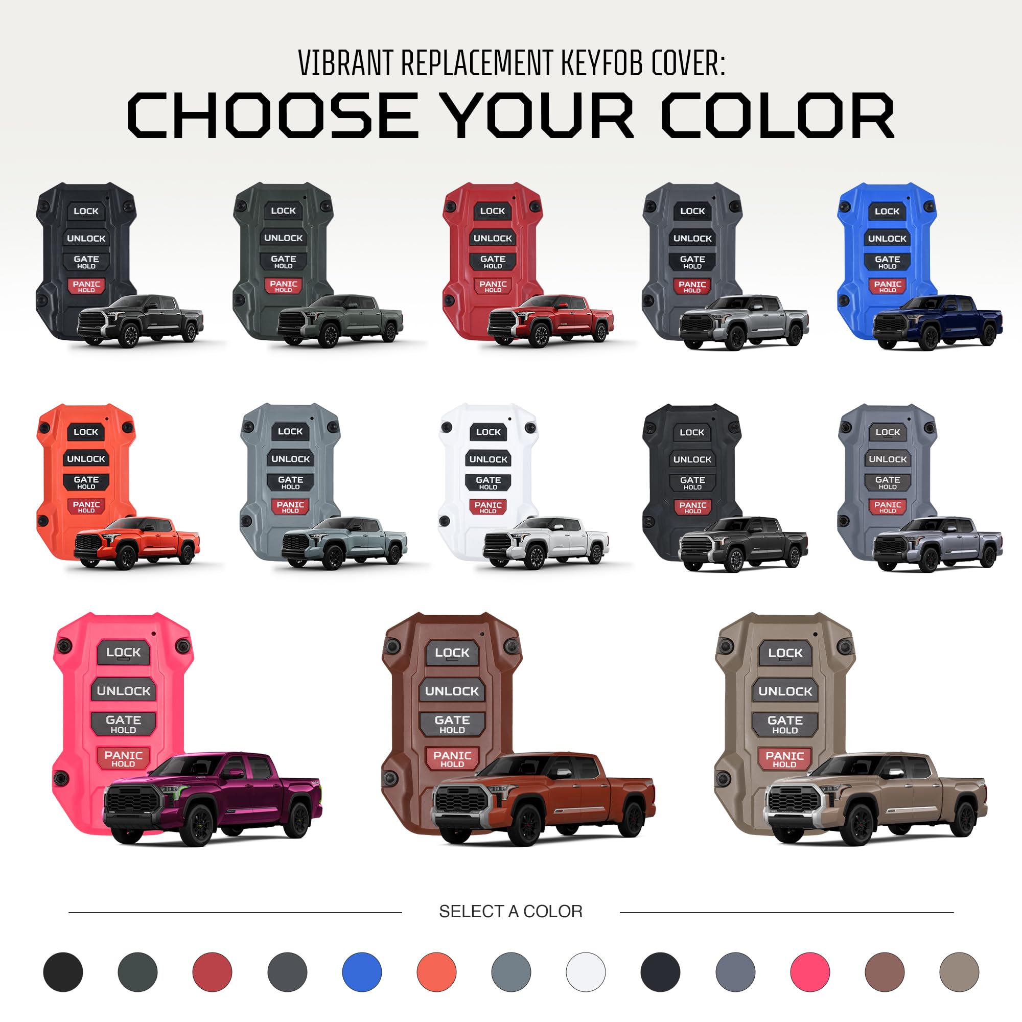 AJT DESIGN red panic button option on replacement fob case