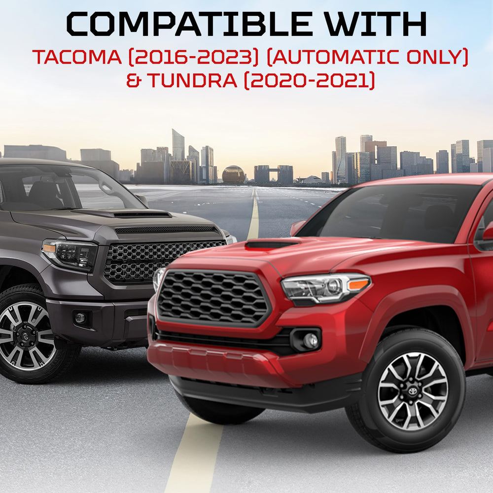 Tacoma 2016-2023 side view with AJT DESIGN start button ring, factory-like fit.