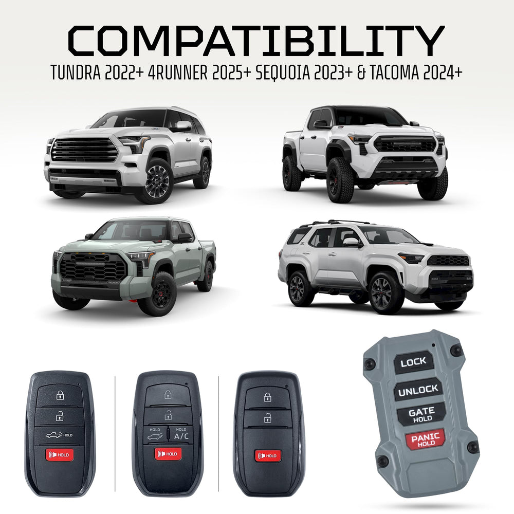 AJT DESIGN Tacoma 2024 replacement fob back view shows durable shell