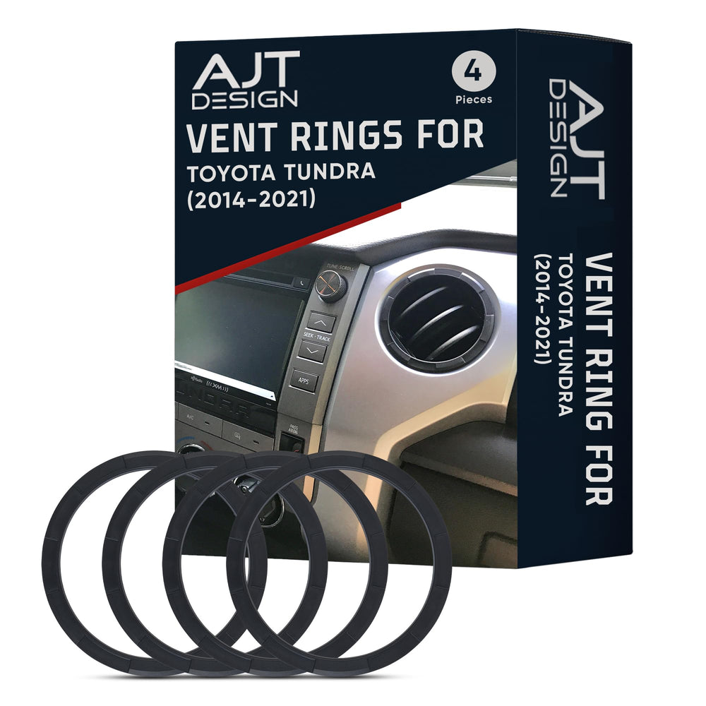 AJT DESIGN Tundra vent ring blackout close-up; durable ABS plastic for long-lasting interior upgrade.