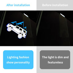 Akarin 2-pack LED door logo lights illuminate the ground as you approach your 4Runner with blue glow.