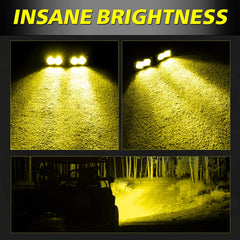 AKD Part 3inch yellow ditch light bracket, demonstrates easy adjustable mounting for angled illumination.
