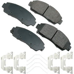 Akebono ACT1089A ceramic front brake pads in grey finish for smooth stopping performance.