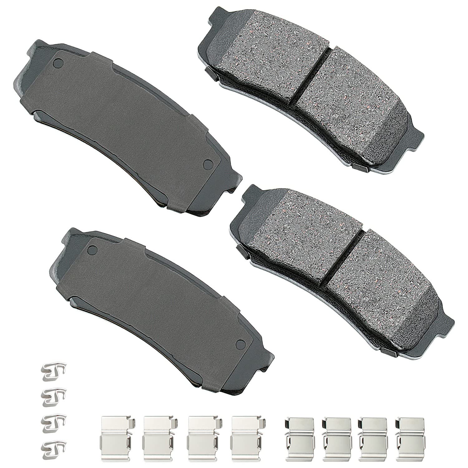 Akebono ACT606A rear ceramic brake pads, grey, for quiet, low-dust braking