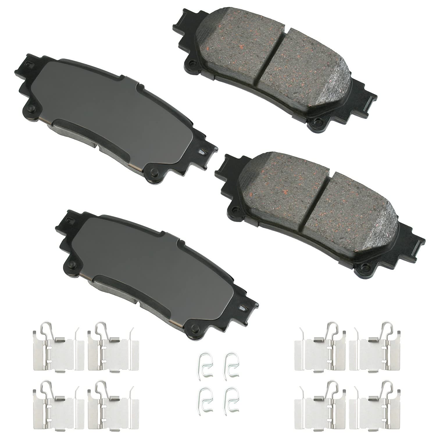 Akebono ProACT rear brake pads for Lexus 2013-2019 deliver quieter braking and reduced dust.