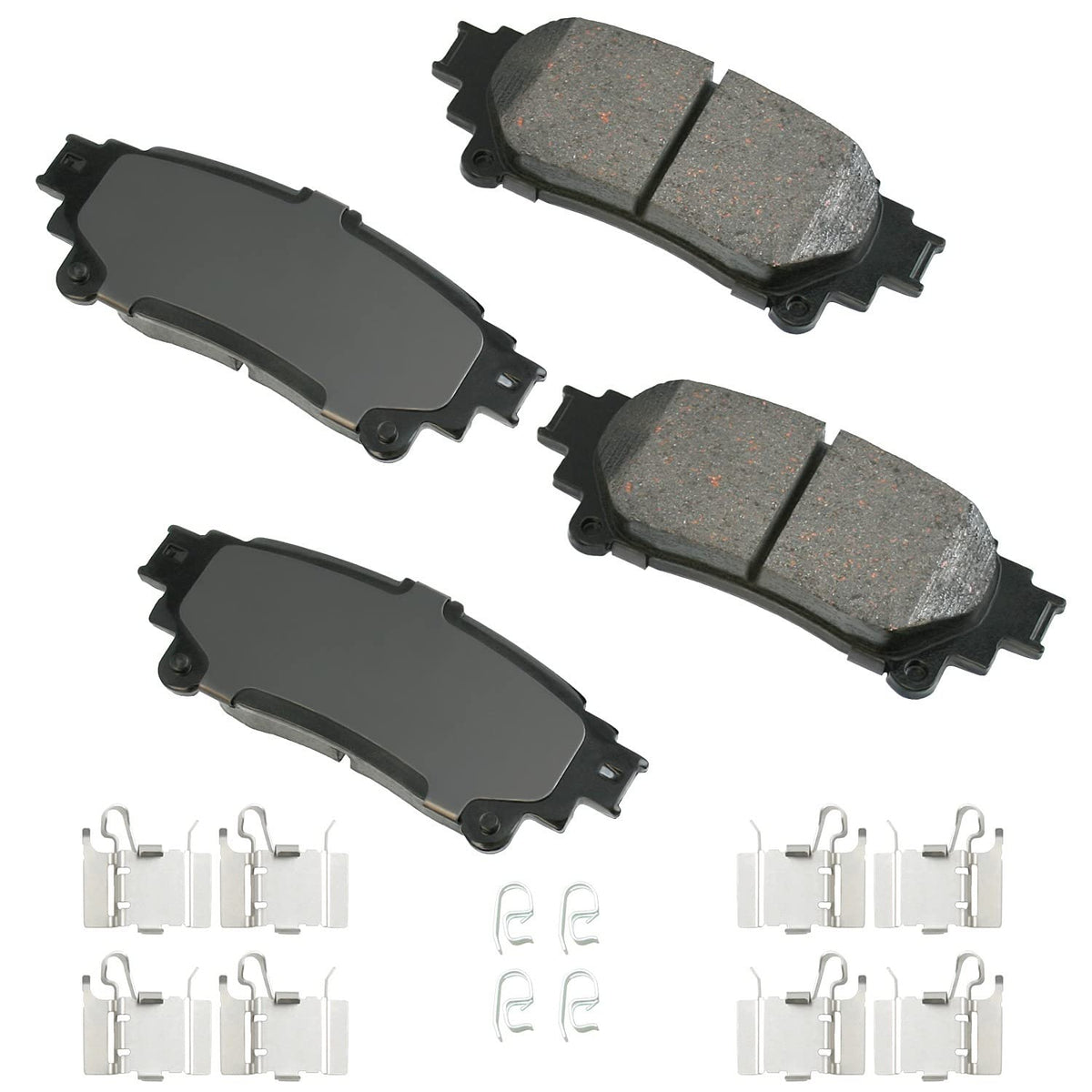 Akebono ProACT rear brake pads for Lexus 2013-2019 deliver quieter braking and reduced dust.