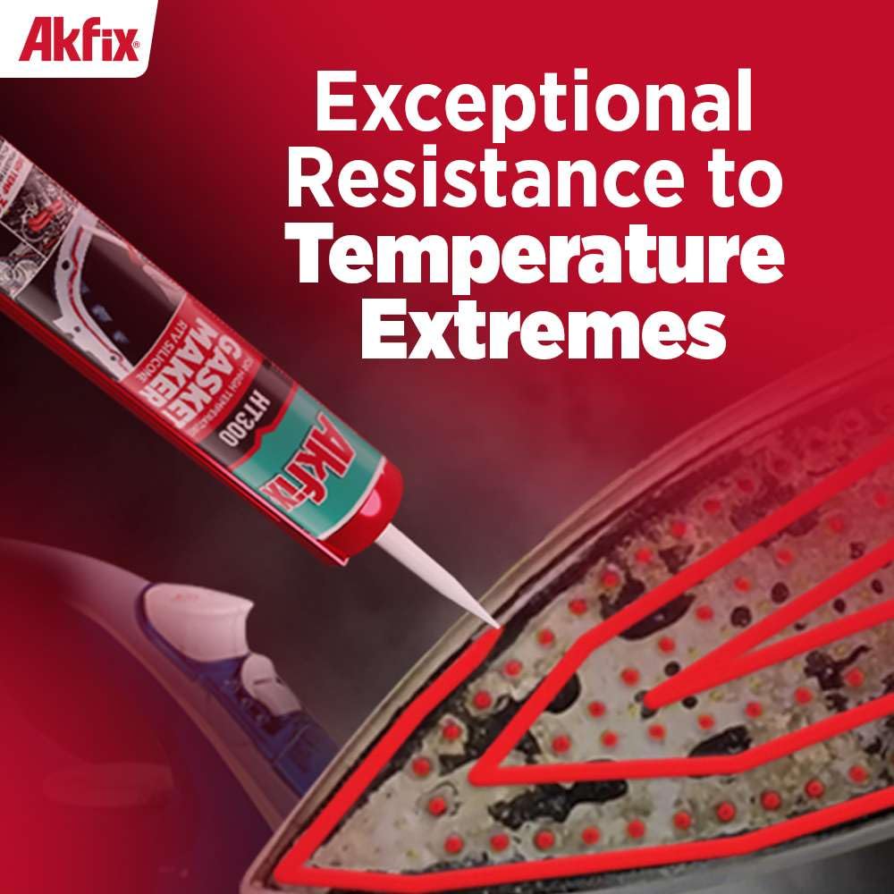 Akfix HT300 flexible sealant bead demonstrates elasticity after cure for lasting seals.