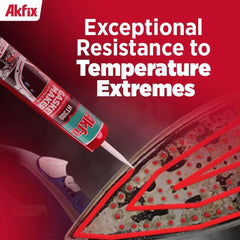 Akfix HT300 flexible sealant bead demonstrates elasticity after cure for lasting seals.