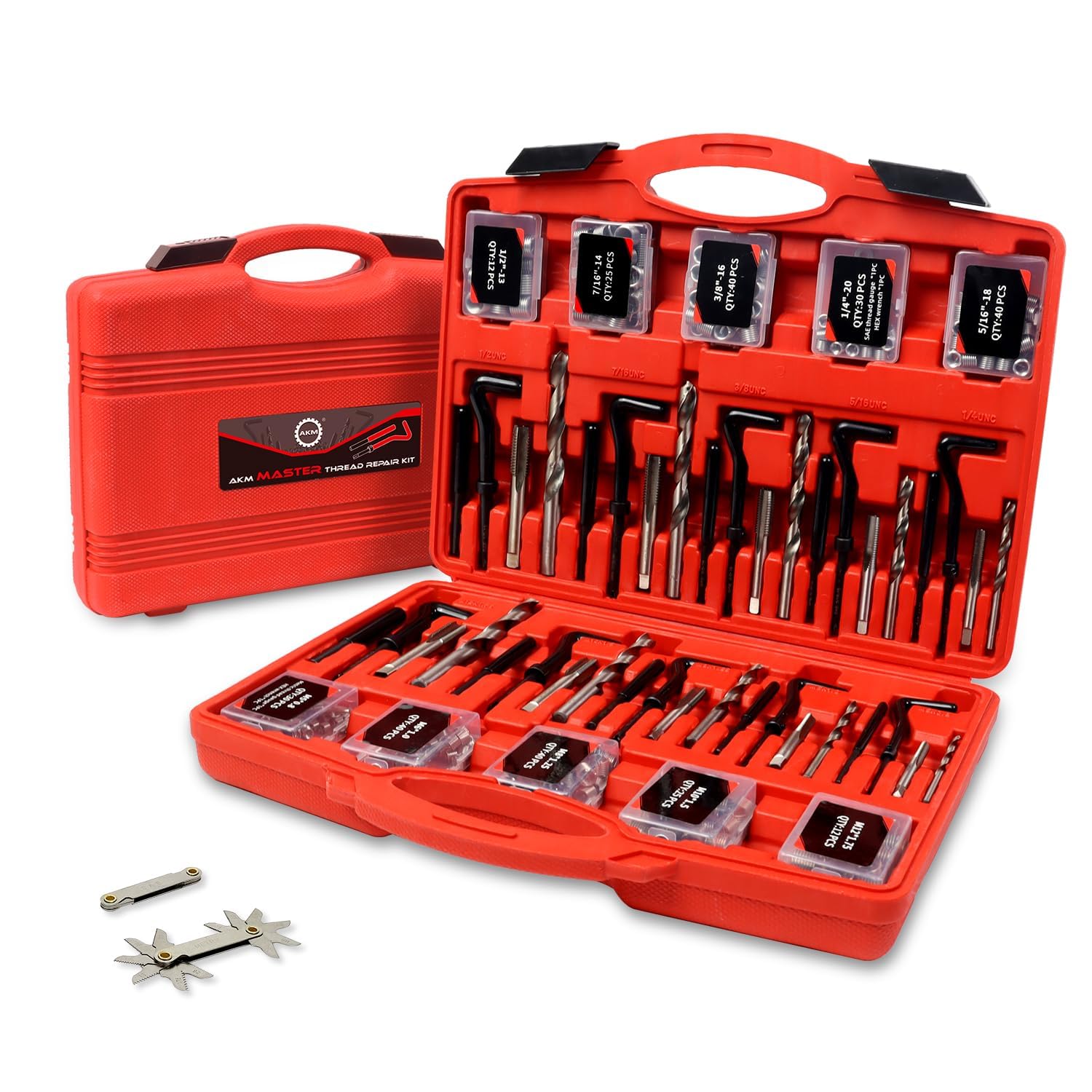 AKM 338Pc thread repair kit case organized for quick field repairs