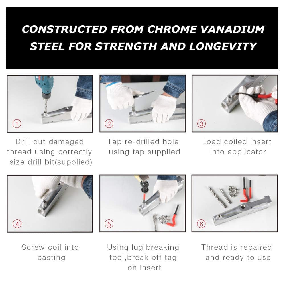 AKM 338Pc thread repair kit in use for on site repairs