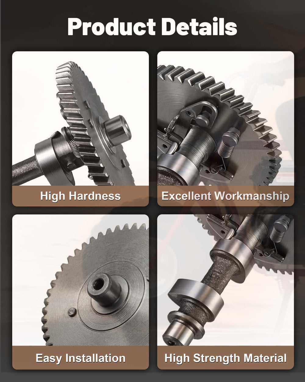 AKSGKGQ 308 camshaft top view indicates centered timing for consistent power