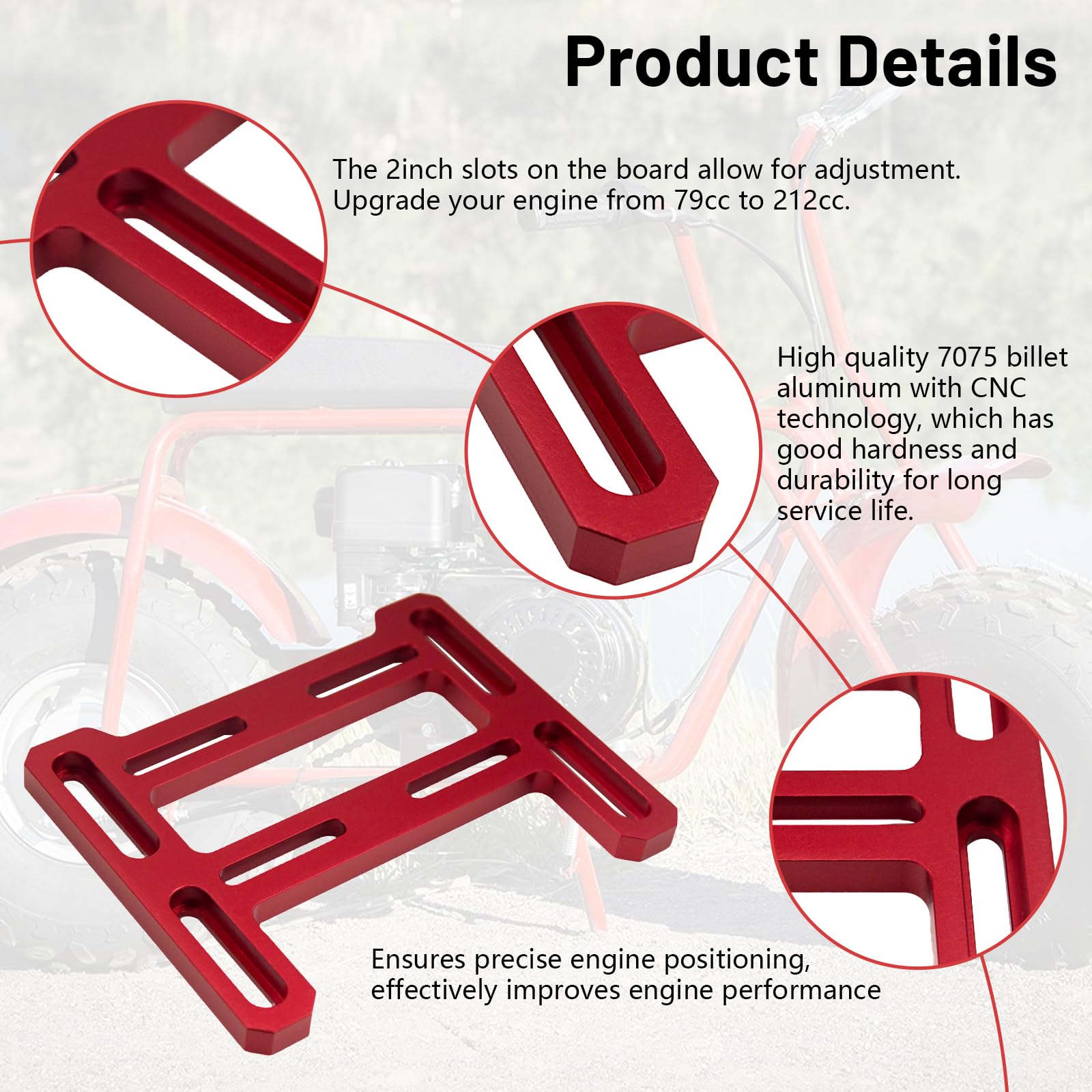 AKSGKGQ plate for CT200U mini bike simplifies engine upgrades and alignment