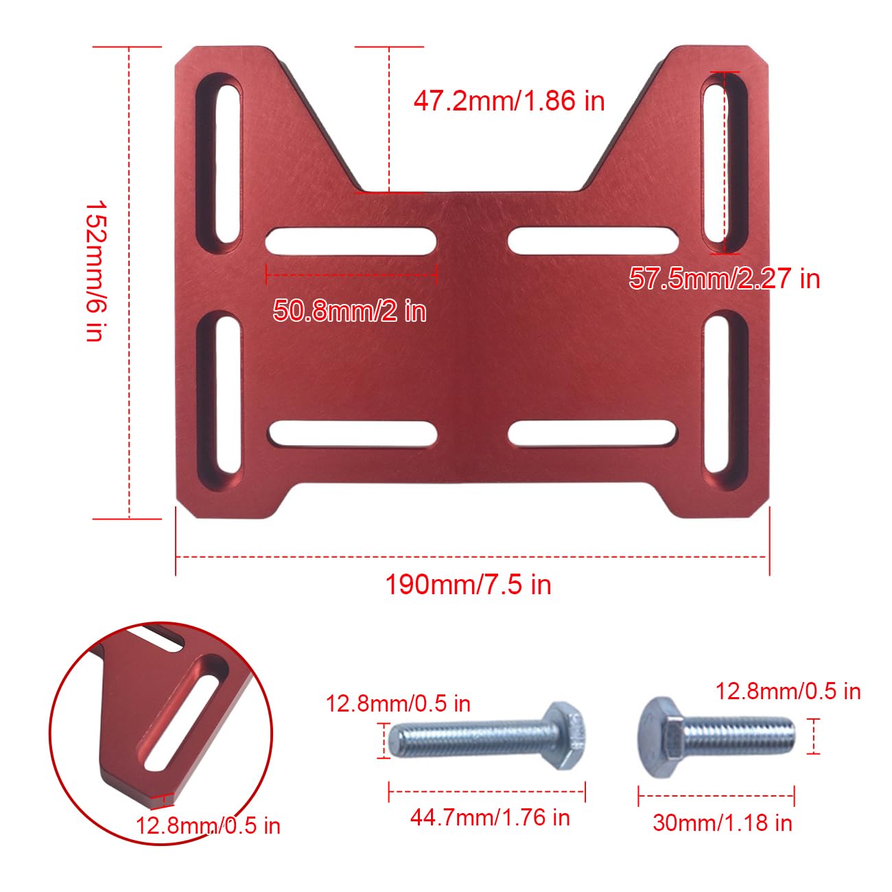 AKSGKGQ engine mount with adjustable slots shown for precise clutch alignment.