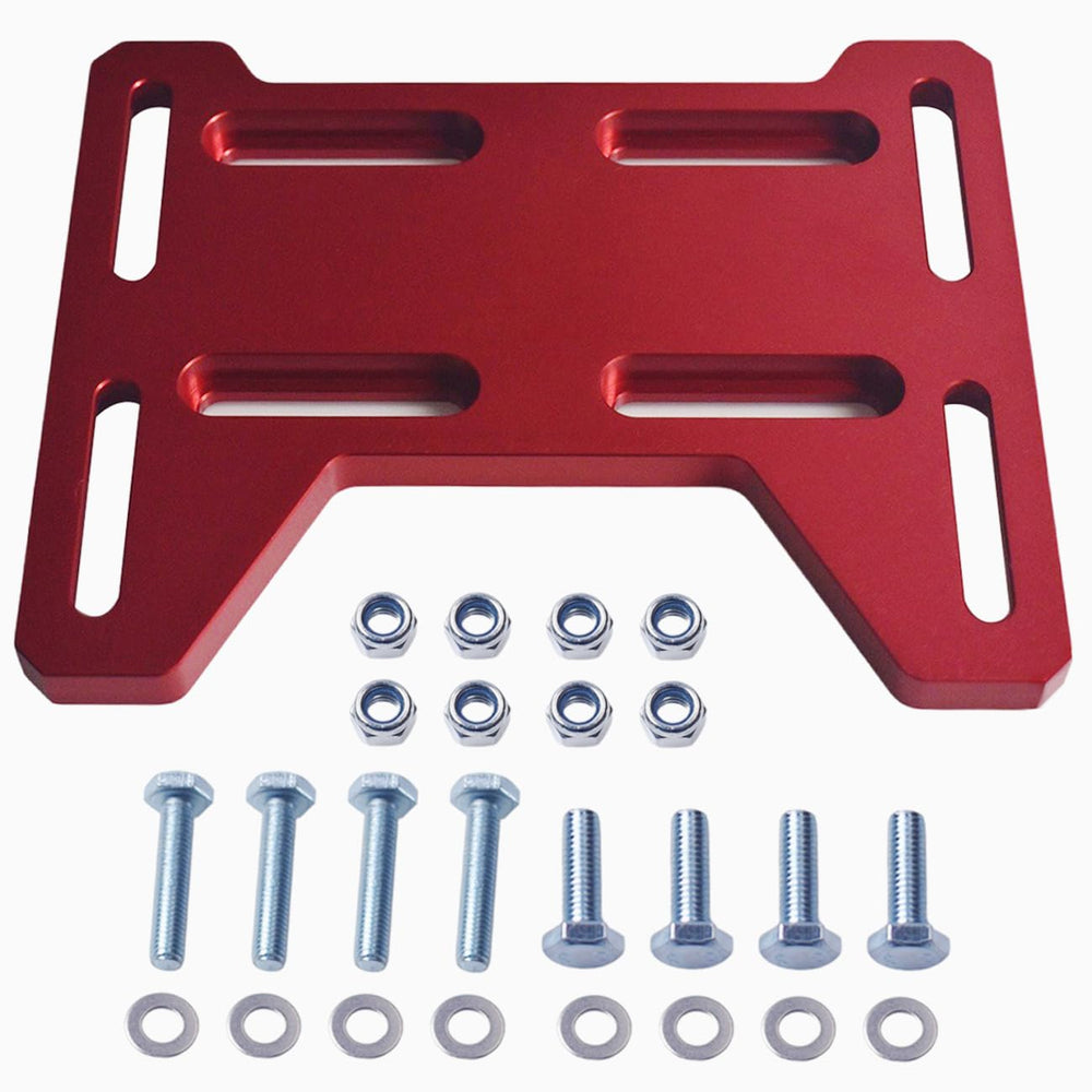AKSGKGQ mini bike engine mount bracket side view highlights durable aluminum construction for longevity.