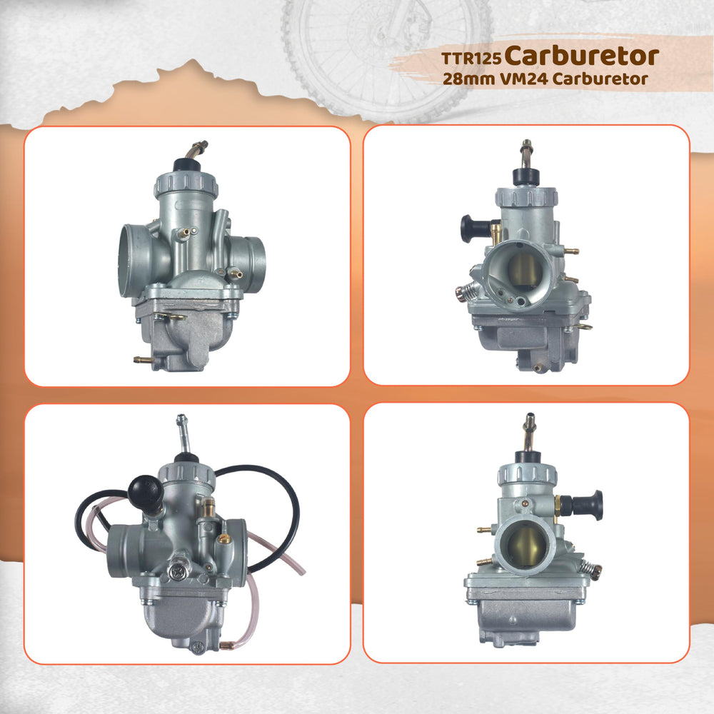 AKSGKGQ TTR125 28mm carburetor bottom view showing intake connections