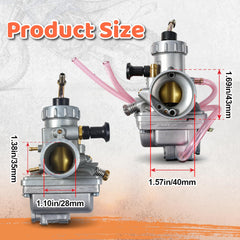 AKSGKGQ TTR125 28mm carburetor side profile highlighting compact design for tight spaces