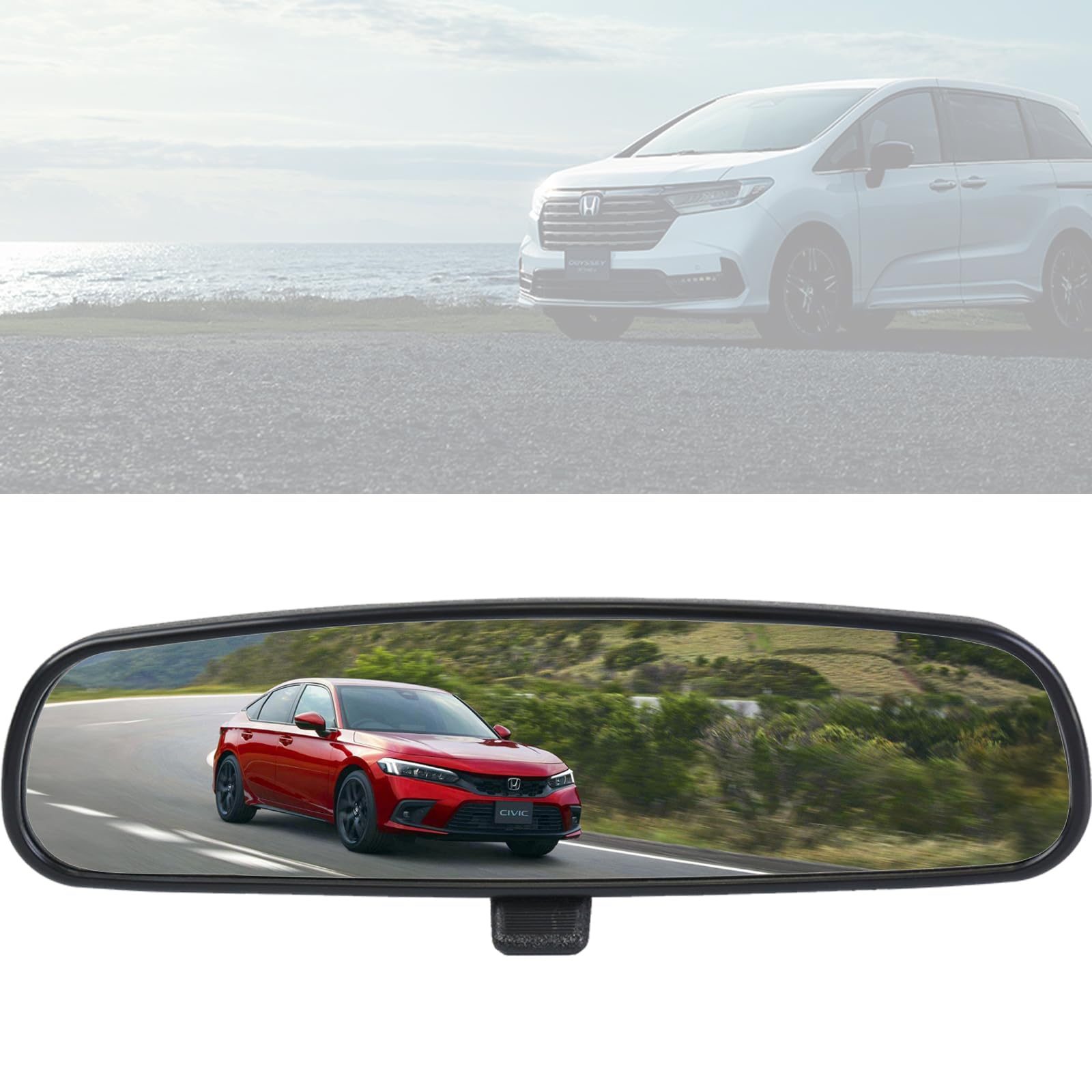 AKSOLONT Honda rear view mirror for Accord, clear daytime visibility