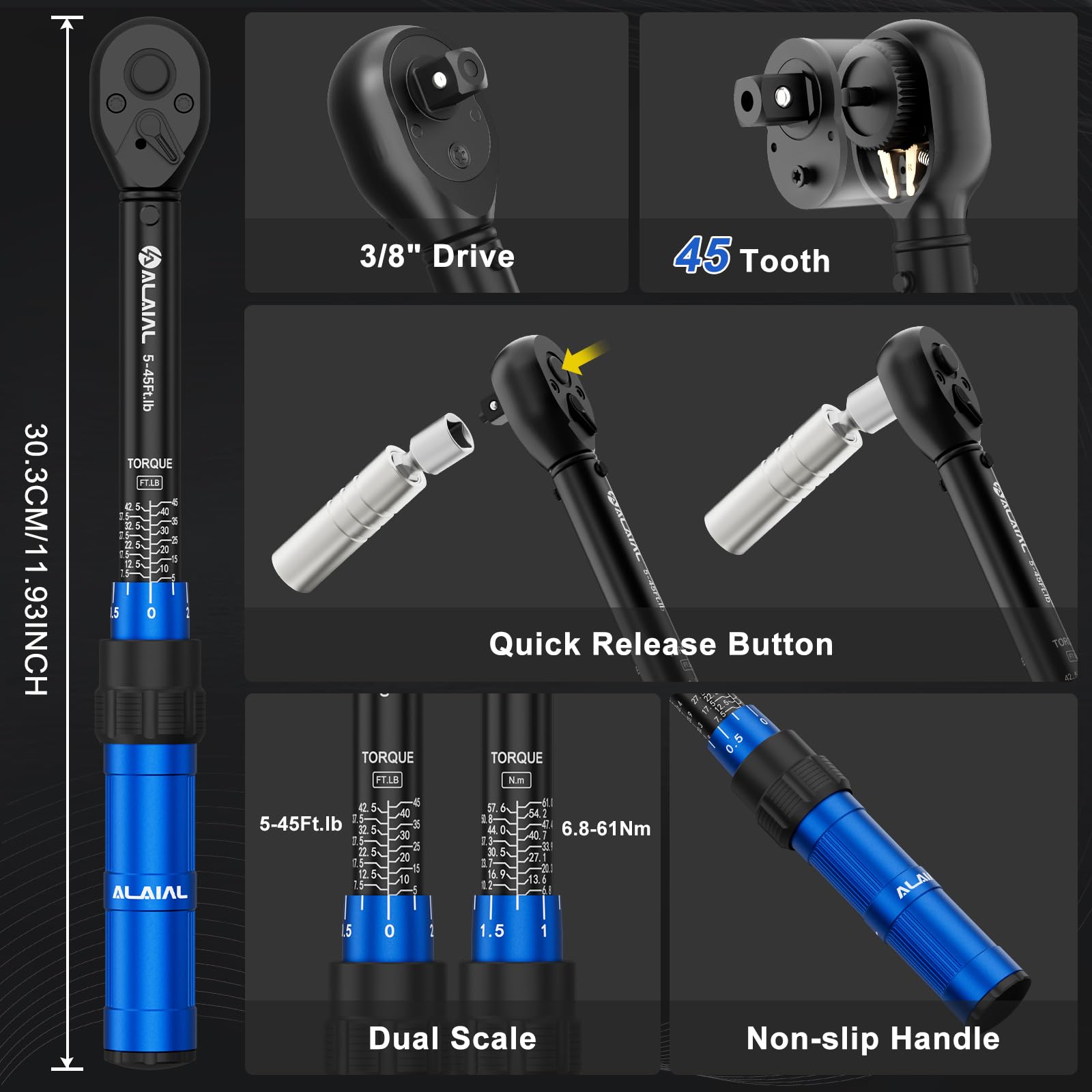 ALAIAL short sockets 8mm and 10mm for compact spaces