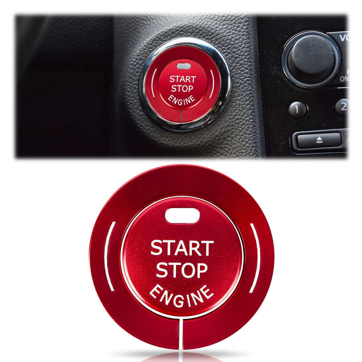 ALETAI push start cover on Infiniti Q50L enhances interior style and scratch protection.