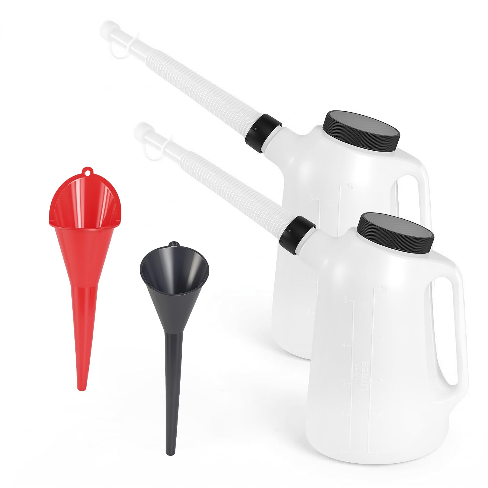 ALAYGO 2Pack 5L oil jug with measurement scale for precise pours.
