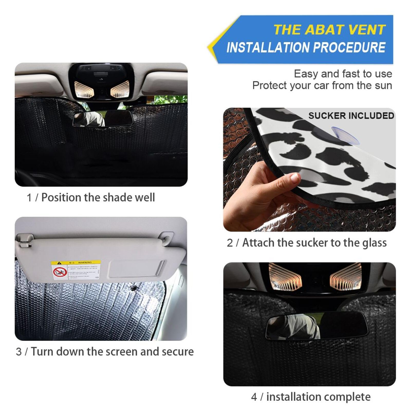 ALAZA aluminum foil bubble material reflects heat to protect dash and electronics