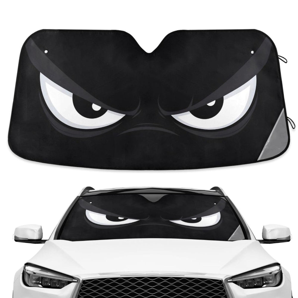 ALAZA Evil White Eyes windshield sunshade front window blocks heat and UV for a cooler ride.