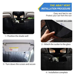 ALAZA Evil White Eyes sunshade with two suction cups stays in place on rough days.