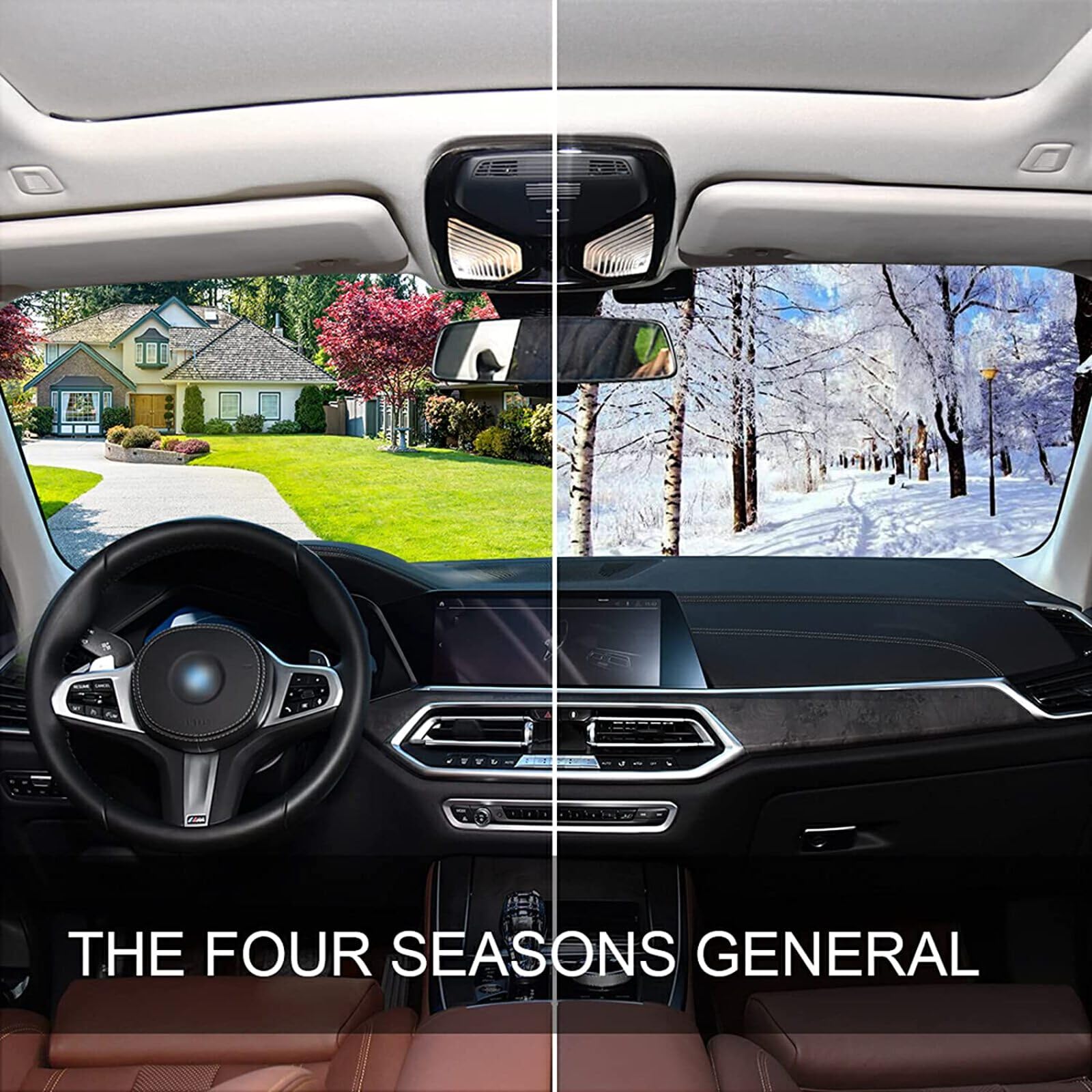 ALAZA reflective shield helps reduce interior heat and protect dashboards