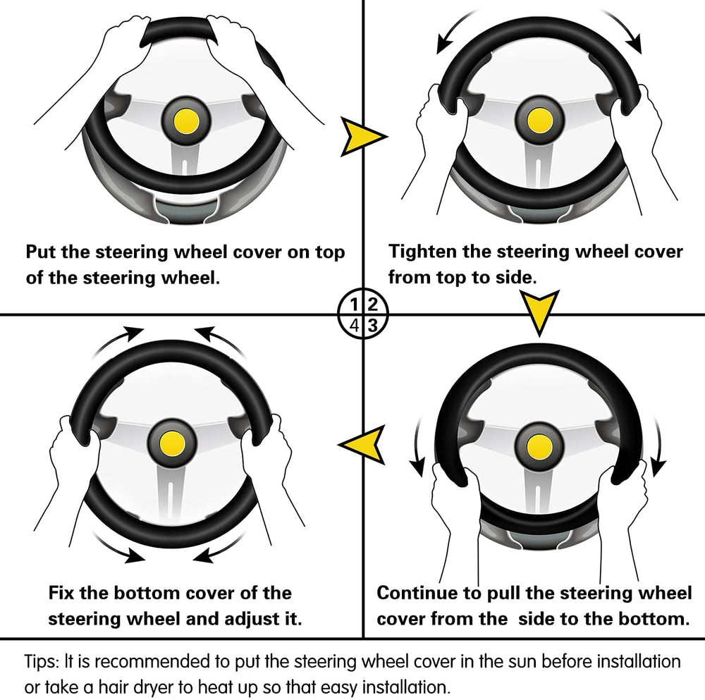 Alemodr steering wheel cover installation demonstrates secure fit