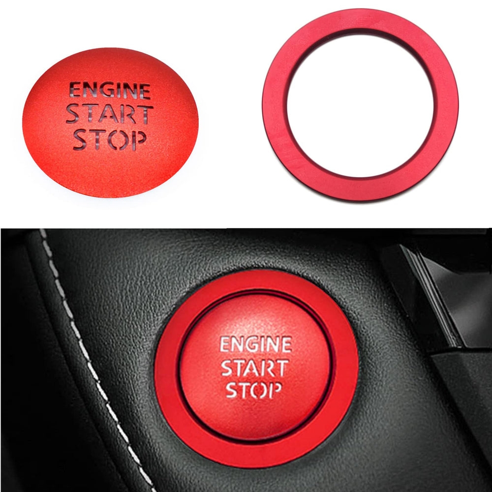 ALETAI aluminum alloy start/stop button cover adds durable finish for Tacoma interior.