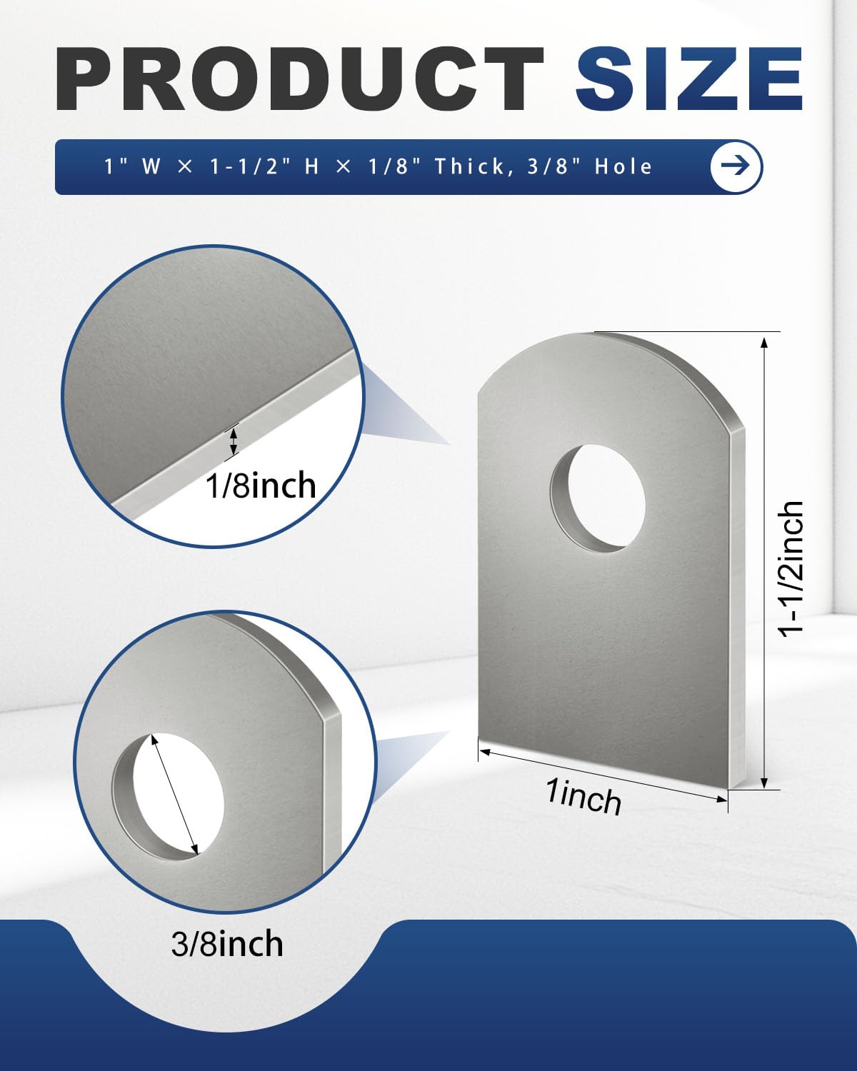 Alffun weld tabs flat tab bracket, one and a half inches high, for sturdy connections.