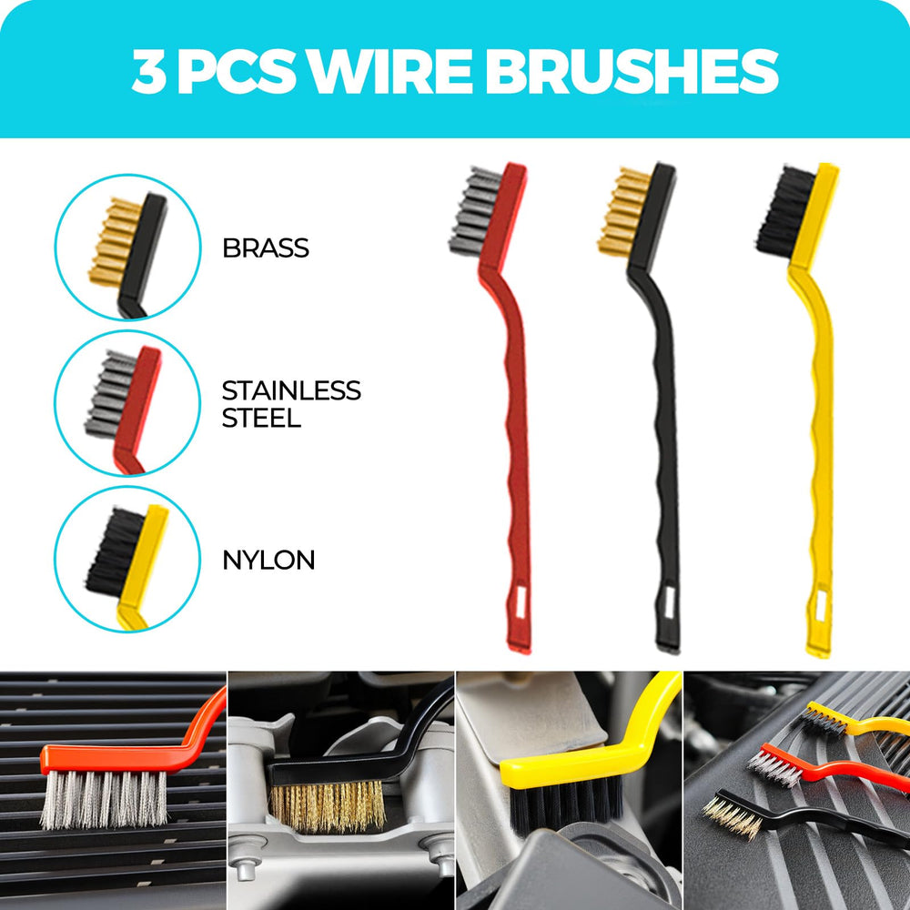 ALFLOD wheel brushes remove grime from hubs and grilles without scratches.