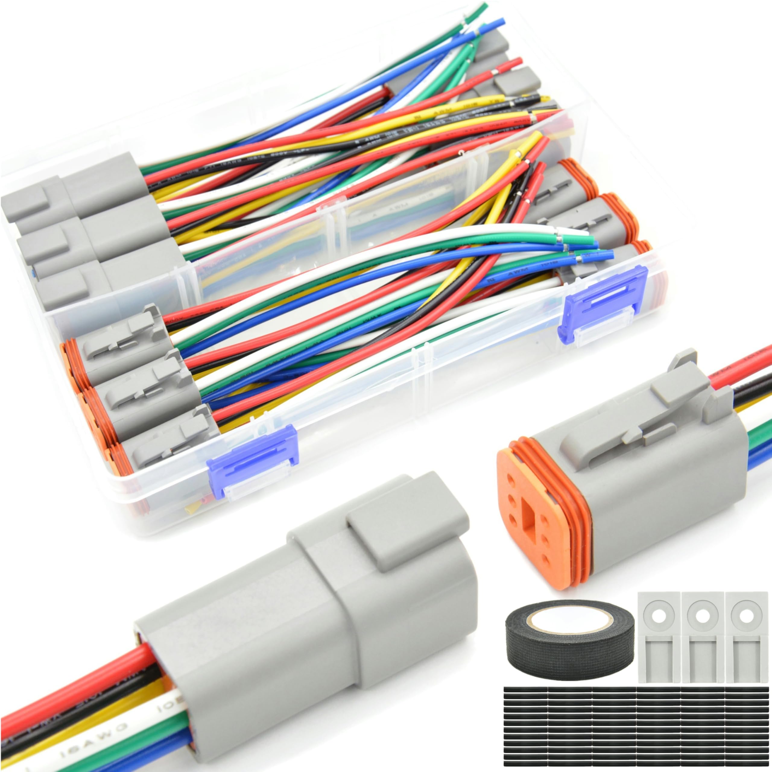 ALFOCI dt6pin waterproof connector kit front view for rugged auto wiring