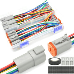 ALFOCI dt6pin waterproof connector kit front view for rugged auto wiring