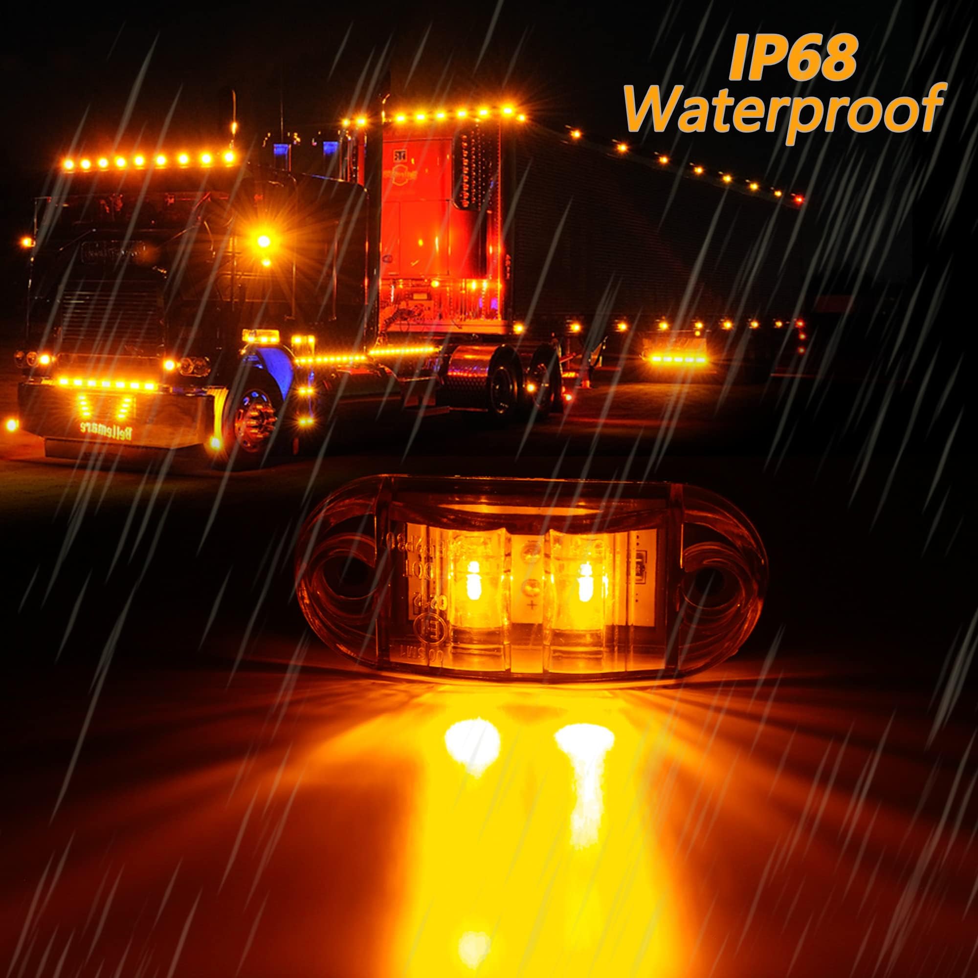 ALFU amber clearance light helps indicate vehicle width when stationary.