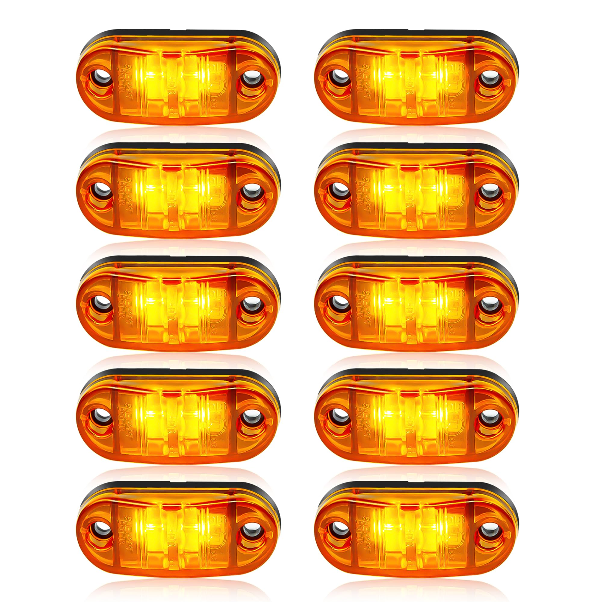 ALFU amber front LED light for trailers improves daytime visibility.