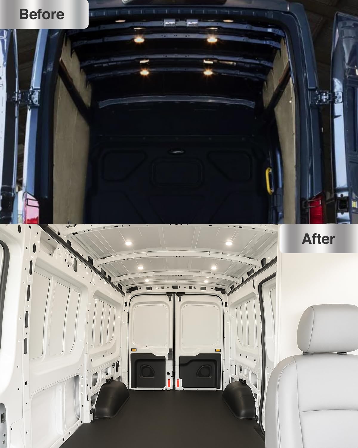 Algrix interior 6000K dome light provides bright cabin illumination for Ford Transit