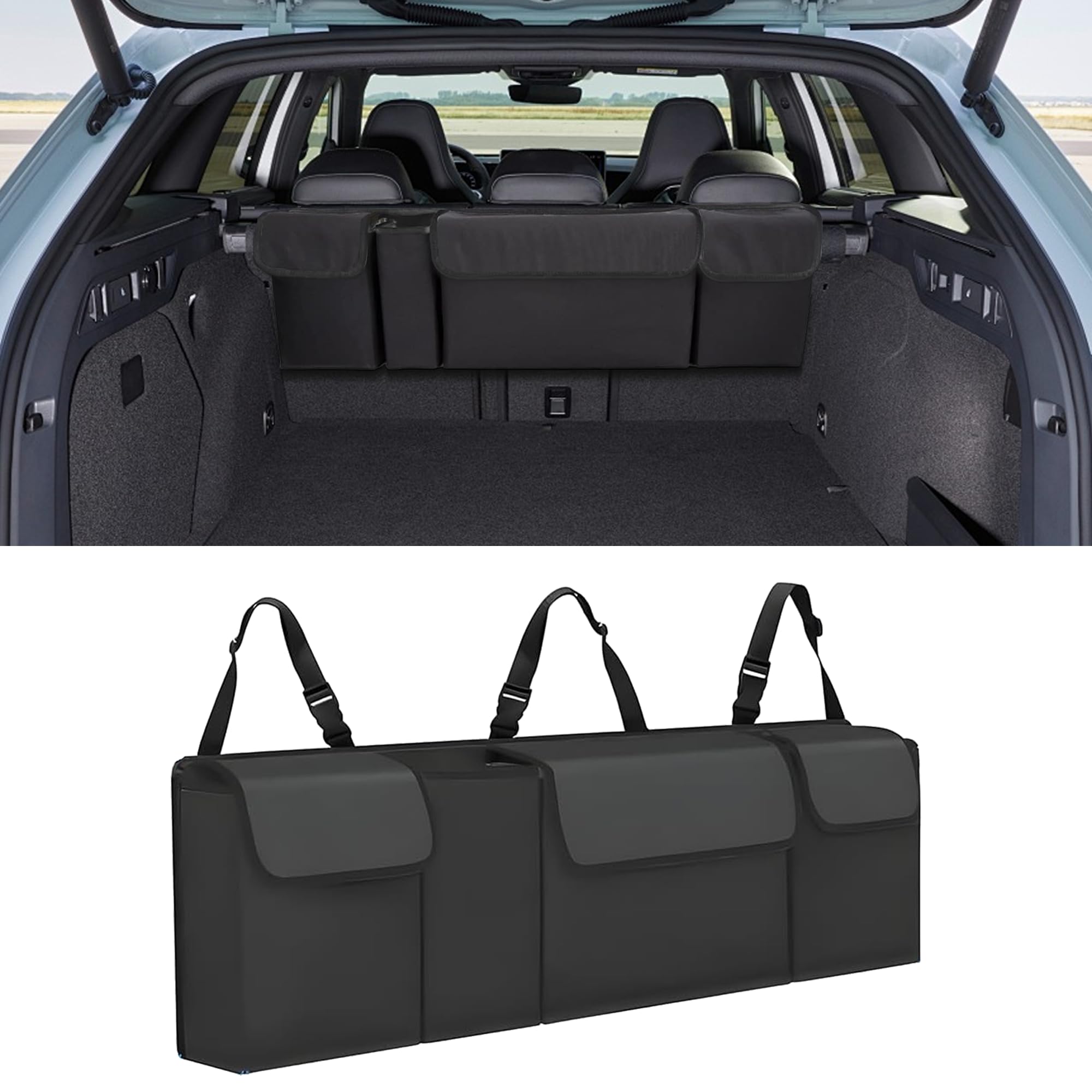 Alieemo car trunk organizer folding bag demonstrates compact travel storage