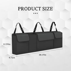 Alieemo trunk organizer shows four pockets for tidy, sorted items