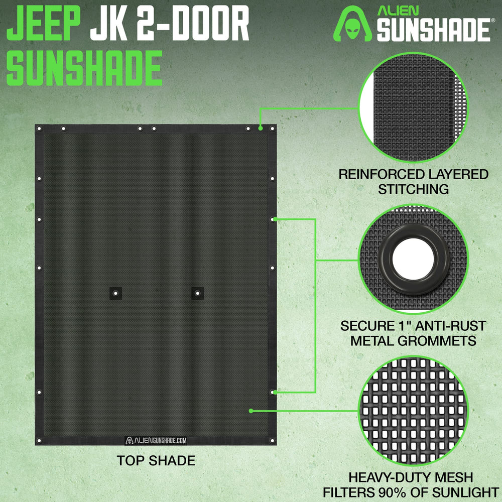 Alien Sunshade compatible with factory tops for versatile year-round use.